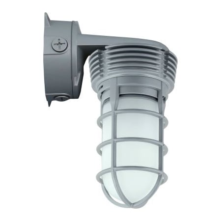 Hubbell Lighting Hubbell VWGL-1 LED Vaportite Luminaire, Wall Mount, 757L, 11W, 4100K, Frosted Globe, Gray, IP66 VWGL-1